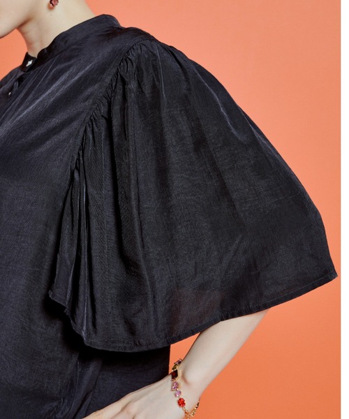 manana suerte（マニャーナスエルテ）の「ギャザースリーブブラウス（シャツ/ブラウス・レディース・グレー/ブラック/ミント・FREE）」の9枚目の写真