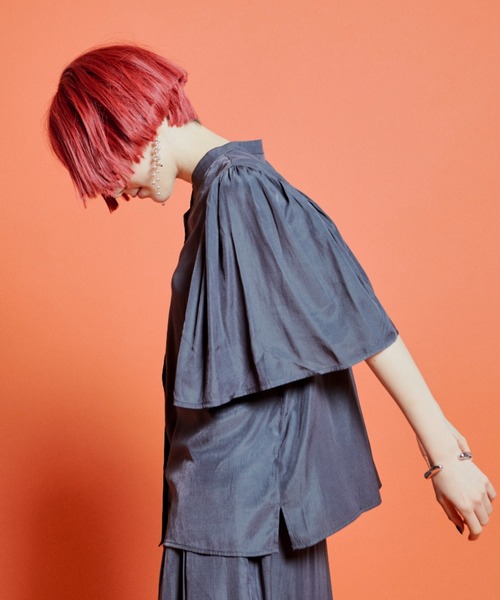 manana suerte（マニャーナスエルテ）の「ギャザースリーブブラウス（シャツ/ブラウス・レディース・グレー/ブラック/ミント・FREE）」の17枚目の写真