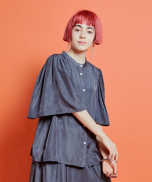 manana suerte（マニャーナスエルテ）の「ギャザースリーブブラウス（シャツ/ブラウス・レディース・グレー/ブラック/ミント・FREE）」の19枚目の写真