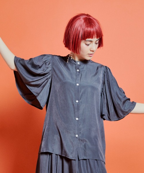 manana suerte（マニャーナスエルテ）の「ギャザースリーブブラウス（シャツ/ブラウス・レディース・グレー/ブラック/ミント・FREE）」の20枚目の写真