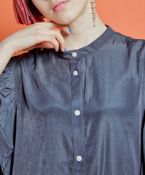 manana suerte（マニャーナスエルテ）の「ギャザースリーブブラウス（シャツ/ブラウス・レディース・グレー/ブラック/ミント・FREE）」の21枚目の写真