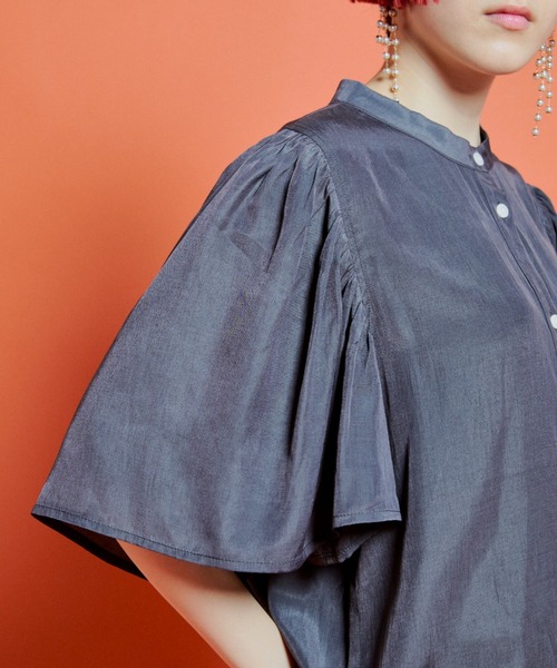 manana suerte（マニャーナスエルテ）の「ギャザースリーブブラウス（シャツ/ブラウス・レディース・グレー/ブラック/ミント・FREE）」の22枚目の写真