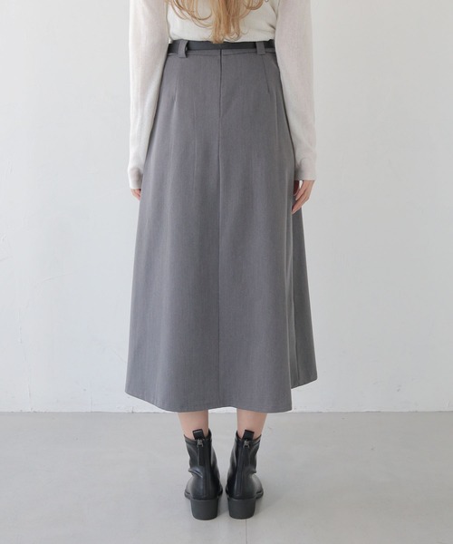 CLEIO(クレイオ)の「【CLEIO】プリーツミディスカート/ベルト付き PLEATED MIDI SKIRT WITH BELT/737-13660(スカート・レディース・ブラック/グレー/ブラウン・FREE)」の5枚目の写真