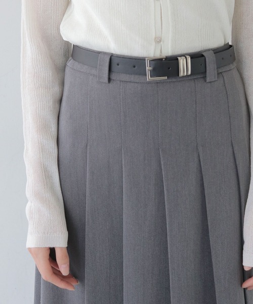 CLEIO(クレイオ)の「【CLEIO】プリーツミディスカート/ベルト付き PLEATED MIDI SKIRT WITH BELT/737-13660(スカート・レディース・ブラック/グレー/ブラウン・FREE)」の6枚目の写真