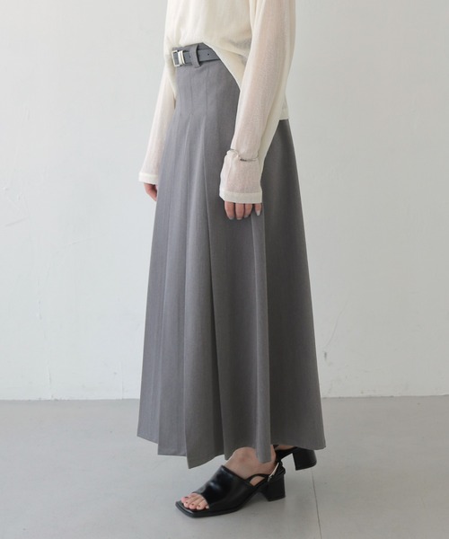 CLEIO(クレイオ)の「【CLEIO】プリーツミディスカート/ベルト付き PLEATED MIDI SKIRT WITH BELT/737-13660(スカート・レディース・ブラック/グレー/ブラウン・FREE)」の14枚目の写真