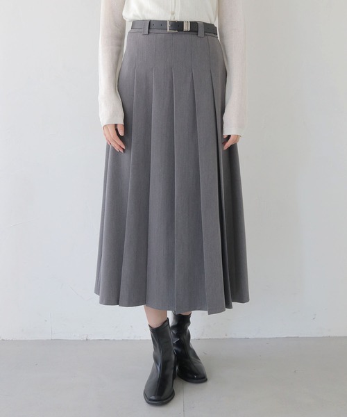 CLEIO(クレイオ)の「【CLEIO】プリーツミディスカート/ベルト付き PLEATED MIDI SKIRT WITH BELT/737-13660(スカート・レディース・ブラック/グレー/ブラウン・FREE)」の11枚目の写真