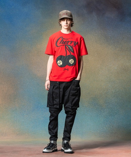 glamb(グラム)の「Cherry Ball T-Shirt / チェリーボールTシャツ(Tシャツ/カットソー・メンズ・ブラック/ホワイト/レッド・S/M/L)」の18枚目の写真