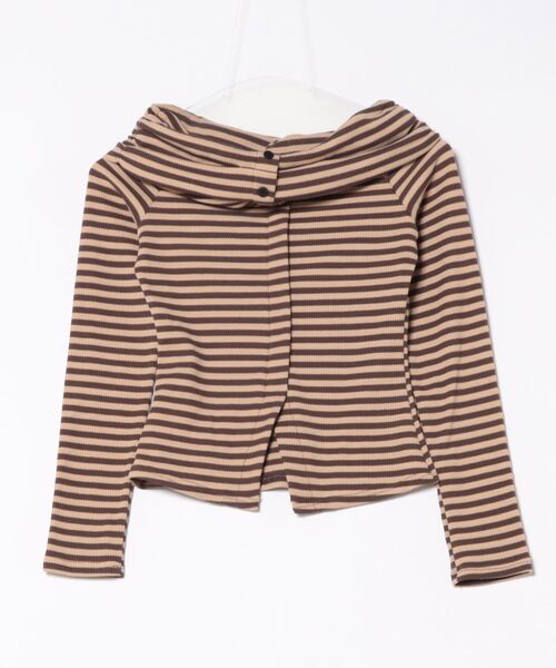 PHILLY（フィリー）の「【PHILLY】ボーダーオフショルトップス（Tシャツ/カットソー・レディース・ブラック/ブラウン・FREE）」の12枚目の写真