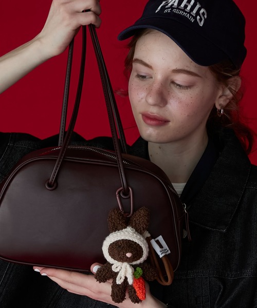 BONLECILL Marche（ボンルシールマルシェ）の「【BONLECILL Marche】おめかしアニマルマスコット／ぬいぐるみキーホルダー（キーホルダー・レディース・ブラック/ホワイト/パープル/ベージュ/ブラウン/ピンク/アイボリー/ブルー/ピンク系1・FREE）」の21枚目の写真