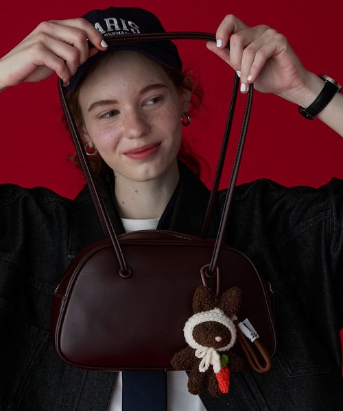 BONLECILL Marche（ボンルシールマルシェ）の「【BONLECILL Marche】おめかしアニマルマスコット／ぬいぐるみキーホルダー（キーホルダー・レディース・ブラック/ホワイト/パープル/ベージュ/ブラウン/ピンク/アイボリー/ブルー/ピンク系1・FREE）」の22枚目の写真