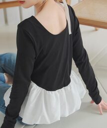 2wayバルーンペプラムドッキングトップス