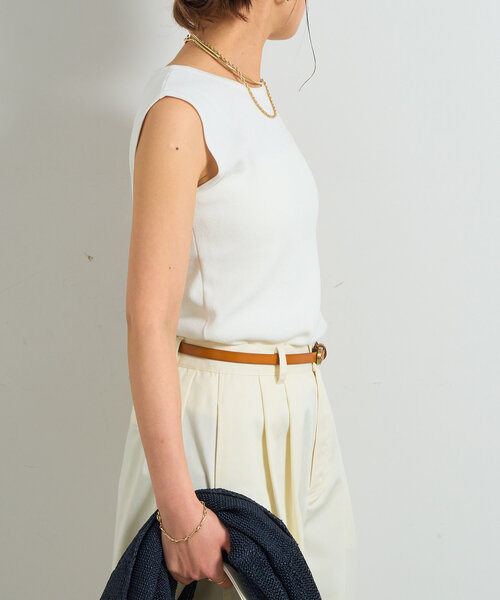 un dix cors（アンディコール）の「クルーネックニットインナー（タンクトップ・レディース・ブラック/レッド/オフホワイト・FREE）」の22枚目の写真