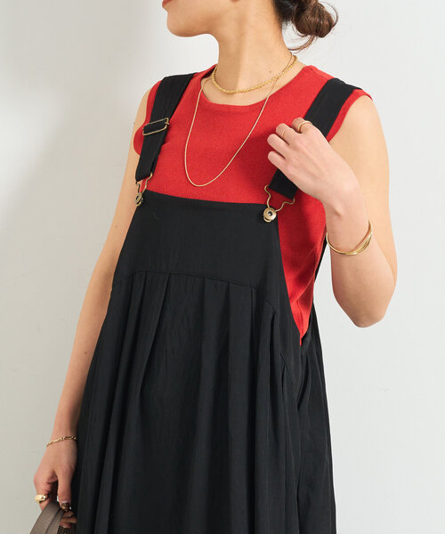 un dix cors（アンディコール）の「クルーネックニットインナー（タンクトップ・レディース・ブラック/レッド/オフホワイト・FREE）」の7枚目の写真