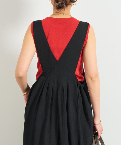 un dix cors（アンディコール）の「クルーネックニットインナー（タンクトップ・レディース・ブラック/レッド/オフホワイト・FREE）」の8枚目の写真