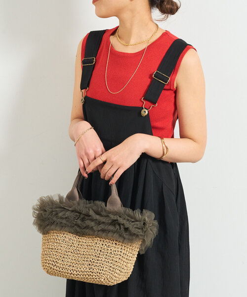 un dix cors（アンディコール）の「クルーネックニットインナー（タンクトップ・レディース・ブラック/レッド/オフホワイト・FREE）」の9枚目の写真