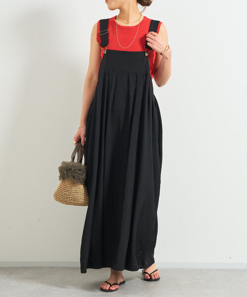 un dix cors（アンディコール）の「クルーネックニットインナー（タンクトップ・レディース・ブラック/レッド/オフホワイト・FREE）」の12枚目の写真