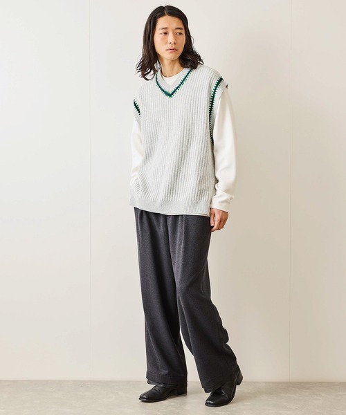 JUNRED（ジュンレッド）の「カラーステッチサイドスリットベスト（ベスト・メンズ・ブラック/ブルー系その他4/ライトグレー・M/S/L）」の8枚目の写真