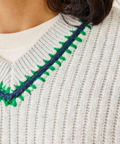 JUNRED（ジュンレッド）の「カラーステッチサイドスリットベスト（ベスト・メンズ・ブラック/ブルー系その他4/ライトグレー・M/S/L）」の9枚目の写真