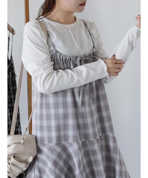 ehka sopo(エヘカソポ)の「テレコメロークルーカットソー(Tシャツ/カットソー・レディース・ブラック/ミント/オフホワイト/グレー・F)」の2枚目の写真