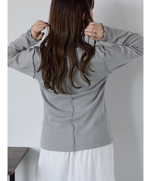ehka sopo(エヘカソポ)の「テレコメロークルーカットソー(Tシャツ/カットソー・レディース・ブラック/ミント/オフホワイト/グレー・F)」の10枚目の写真