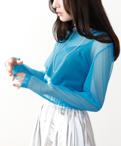 Three Four Time（ｽﾘｰﾌｫｰﾀｲﾑ）の「シアージャージプルオーバー（Tシャツ/カットソー・レディース・ブラック/ブルー/グリーン/ピンク・FREE）」の21枚目の写真