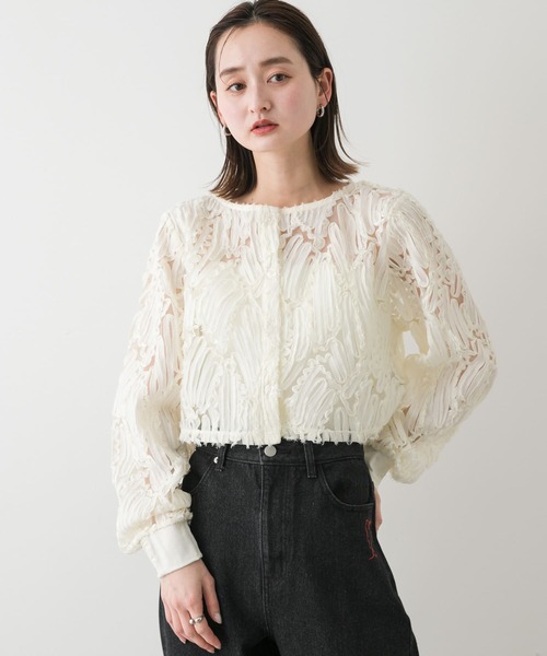 セール】2WAYコードシシュウクロップドトップ（シャツ/ブラウス