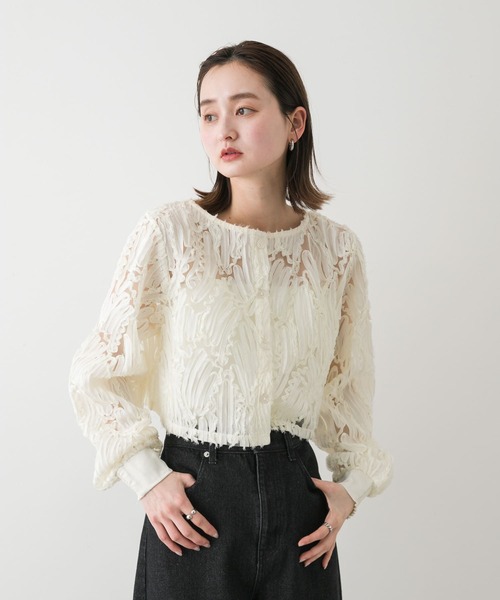 【原価ぶっ壊し割引】クロップドブラウス シアークロップドドロストシャツ | N. Natural Beauty Basic