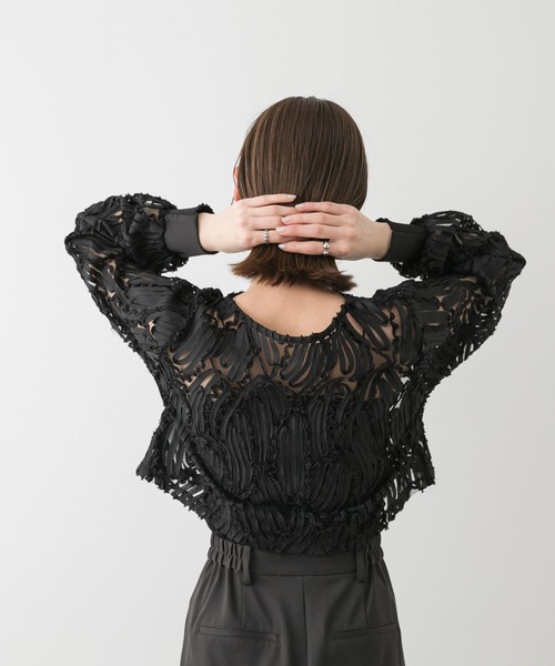 【原価ぶっ壊し割引】クロップドブラウス シアークロップドドロストシャツ | N. Natural Beauty Basic
