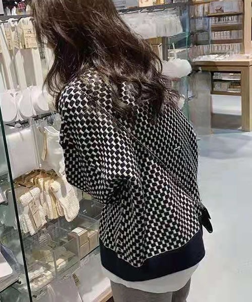 極美品　北欧、くらしの道具店　ツイード風ニットジャケット　クラシアンドトリップス カジュアルも、きちんとも」ツイード柄のニットジャケット