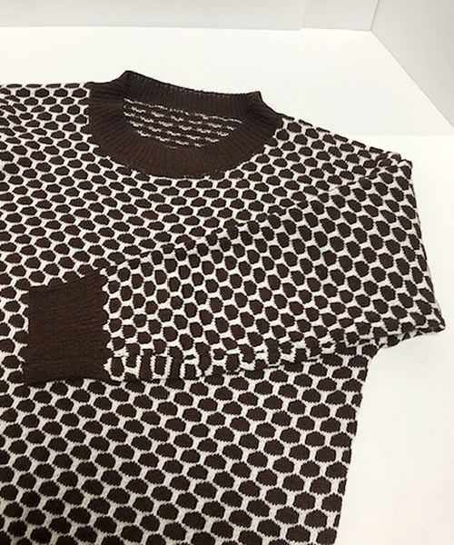 極美品　北欧、くらしの道具店　ツイード風ニットジャケット　クラシアンドトリップス カジュアルも、きちんとも」ツイード柄のニットジャケット