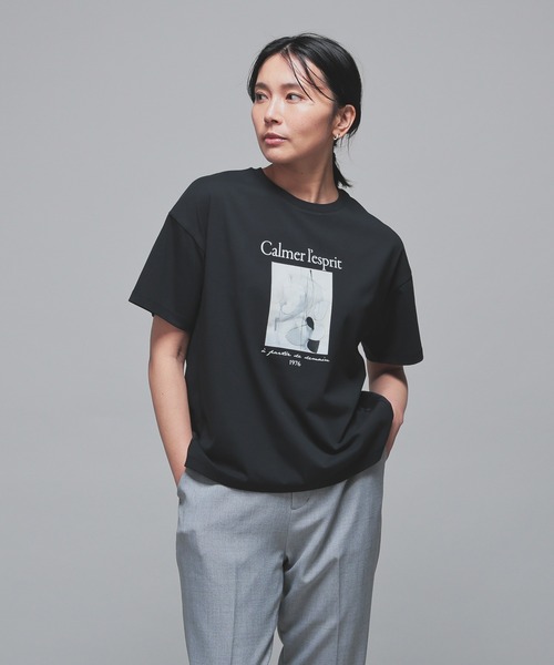 GLACIER lusso(グラシアルッソ)の「【接触冷感・UVカット】フォトプリントTシャツ(Tシャツ/カットソー・レディース・ブラック/ホワイト×グレー/ホワイト×ブラウン/ベージュ・L/LL/M/S)」の3枚目の写真