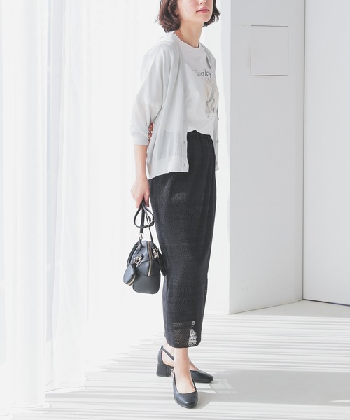 GLACIER lusso(グラシアルッソ)の「【接触冷感・UVカット】フォトプリントTシャツ(Tシャツ/カットソー・レディース・ブラック/ホワイト×グレー/ホワイト×ブラウン/ベージュ・L/LL/M/S)」の8枚目の写真