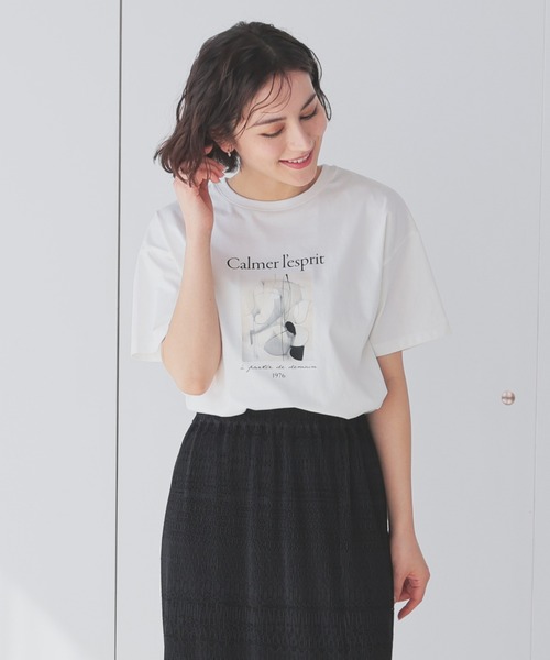 GLACIER lusso(グラシアルッソ)の「【接触冷感・UVカット】フォトプリントTシャツ(Tシャツ/カットソー・レディース・ブラック/ホワイト×グレー/ホワイト×ブラウン/ベージュ・L/LL/M/S)」の11枚目の写真