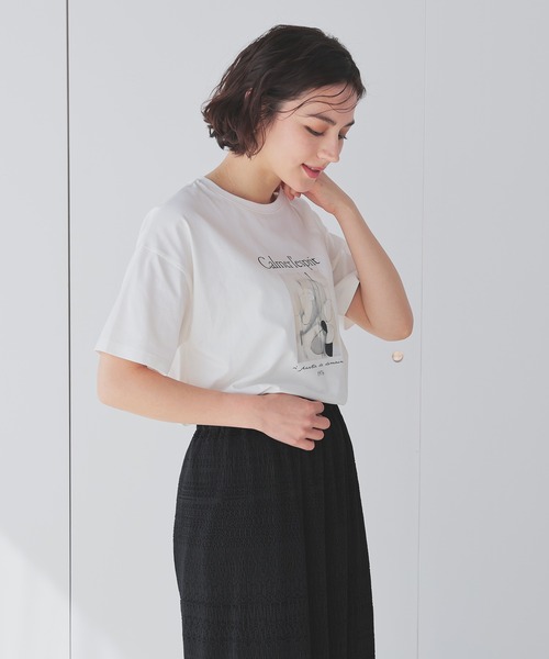GLACIER lusso(グラシアルッソ)の「【接触冷感・UVカット】フォトプリントTシャツ(Tシャツ/カットソー・レディース・ブラック/ホワイト×グレー/ホワイト×ブラウン/ベージュ・L/LL/M/S)」の12枚目の写真
