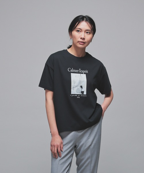 GLACIER lusso(グラシアルッソ)の「【接触冷感・UVカット】フォトプリントTシャツ(Tシャツ/カットソー・レディース・ブラック/ホワイト×グレー/ホワイト×ブラウン/ベージュ・L/LL/M/S)」の16枚目の写真
