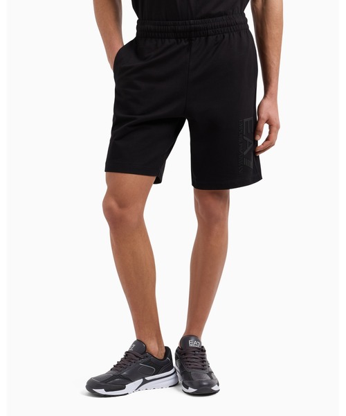 EMPORIO ARMANI EA7(エンポリオアルマーニイーエーセブン)の「【エンポリオ アルマーニ EA7】Visibility バミューダパンツ コットン(スウェットパンツ・メンズ・ライトグレー/ブラック・LARGE/MEDIUM/SMALL/X-SMALL)」の2枚目の写真