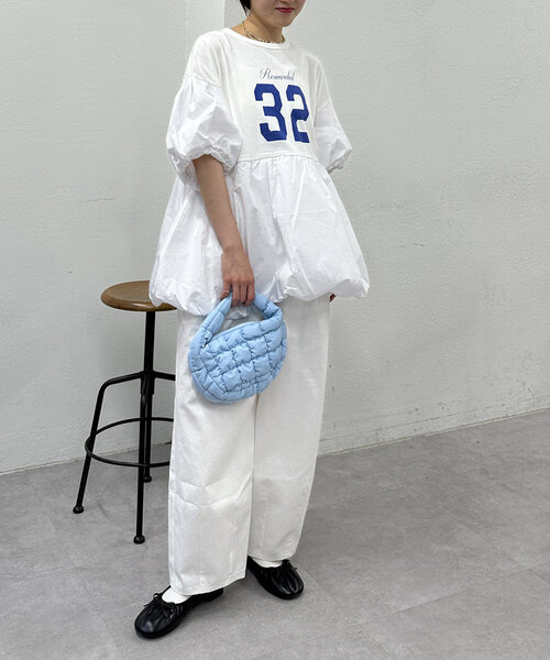 w closet(ダブルクローゼット)の「バルーンミニTワンピース(Tシャツ/カットソー・レディース・オフホワイト/チャコールグレー/ピンク・FREE)」の10枚目の写真