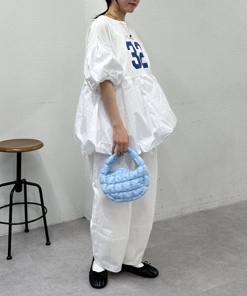 w closet(ダブルクローゼット)の「バルーンミニTワンピース(Tシャツ/カットソー・レディース・オフホワイト/チャコールグレー/ピンク・FREE)」の12枚目の写真