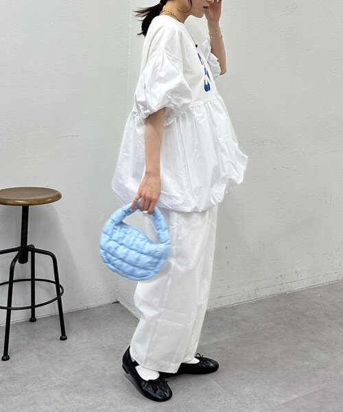 w closet(ダブルクローゼット)の「バルーンミニTワンピース(Tシャツ/カットソー・レディース・オフホワイト/チャコールグレー/ピンク・FREE)」の13枚目の写真