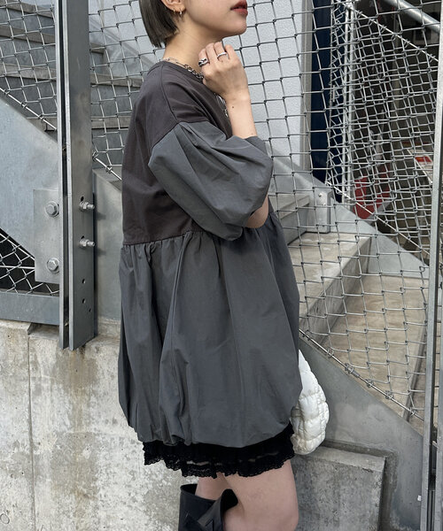 バルーンミニTワンピース（Tシャツ/カットソー）｜w closet