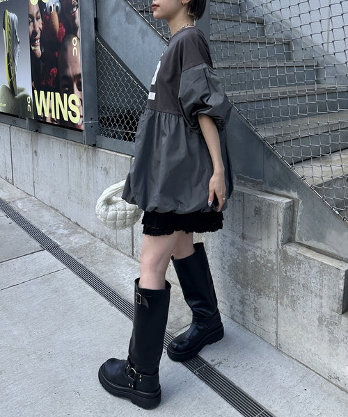 w closet(ダブルクローゼット)の「バルーンミニTワンピース(Tシャツ/カットソー・レディース・オフホワイト/チャコールグレー/ピンク・FREE)」の22枚目の写真