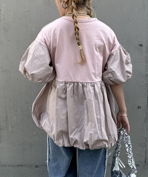 バルーンミニTワンピース（Tシャツ/カットソー）｜w closet