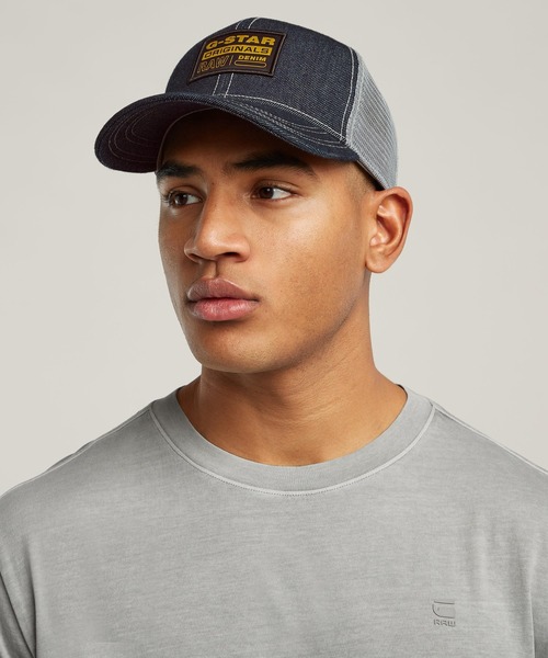 G-STAR(ジースター)の「DENIM EMBRO BASEBALL TRUCKER CAP/デニムベースボールメッシュキャップ(キャップ・メンズ・ダークインディゴブルー・ONE SIZE)」の3枚目の写真