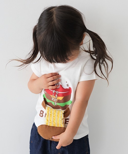CHEEK ROOM（チークルーム）の「CHEEK ROOM/チークルーム ハンバーガーTシャツ（Tシャツ/カットソー・キッズ・ライトグリーン/レッド/オフホワイト・90cm/100cm/110cm/120cm/130cm/80ｃｍ）」の2枚目の写真