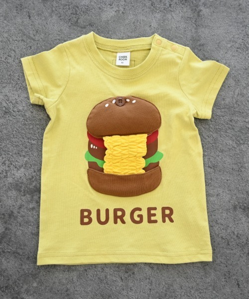 CHEEK ROOM（チークルーム）の「CHEEK ROOM/チークルーム ハンバーガーTシャツ（Tシャツ/カットソー・キッズ・ライトグリーン/レッド/オフホワイト・90cm/100cm/110cm/120cm/130cm/80ｃｍ）」の3枚目の写真