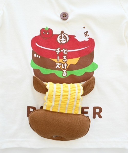 CHEEK ROOM（チークルーム）の「CHEEK ROOM/チークルーム ハンバーガーTシャツ（Tシャツ/カットソー・キッズ・ライトグリーン/レッド/オフホワイト・90cm/100cm/110cm/120cm/130cm/80ｃｍ）」の14枚目の写真