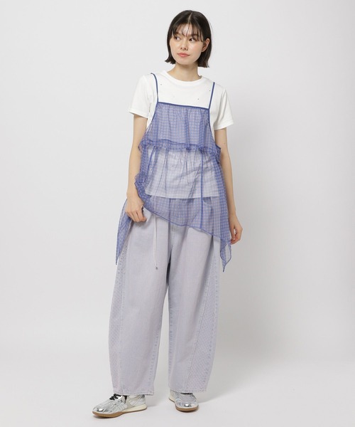 niko and...（ニコアンド）の「シアーイレヘムチェックキャミ（キャミソール・レディース・オフホワイト/ブラック/ブルー・FREE）」の18枚目の写真