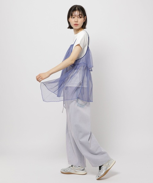 niko and...（ニコアンド）の「シアーイレヘムチェックキャミ（キャミソール・レディース・オフホワイト/ブラック/ブルー・FREE）」の19枚目の写真