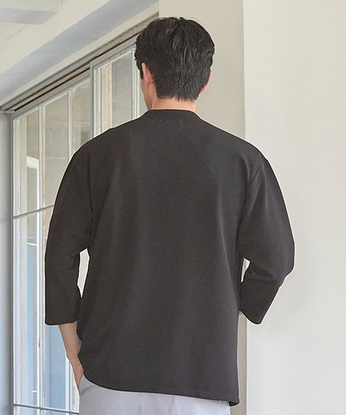 UNION STATION（ユニオンステーション）の「カットカルゼボタンレス 7分袖カーディガン（カーディガン/ボレロ・メンズ・ベージュ/ネイビー/ブラック・M/L/LL）」の7枚目の写真