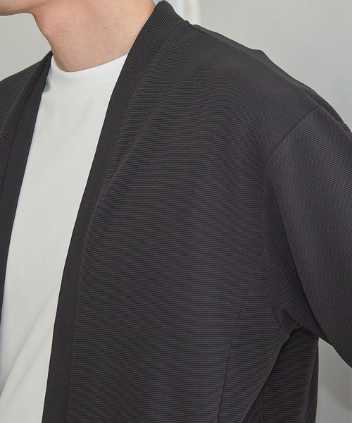 UNION STATION（ユニオンステーション）の「カットカルゼボタンレス 7分袖カーディガン（カーディガン/ボレロ・メンズ・ベージュ/ネイビー/ブラック・M/L/LL）」の6枚目の写真